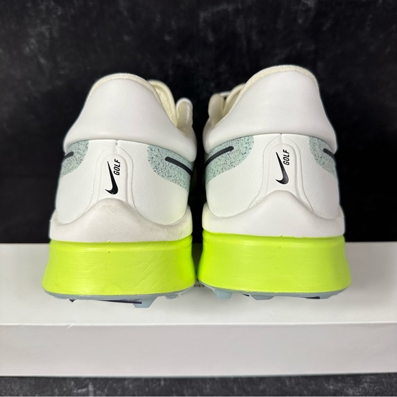 AIR ZOOM INFINITY TOUR NEXT% MENS SPIKED GOLF SHOES SIZE 9.5 WHITE GREEN NEW - Picture 3 of 10